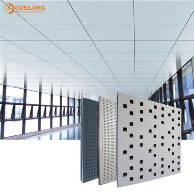پانل های سقف کاذب آکوستیک سقف فلزی سوراخ دار مربعی قابل شستشو برای دفتر کار