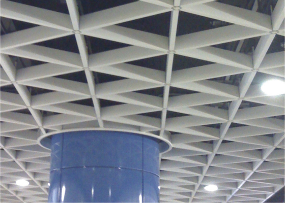 گالری مثلثی فلزی مشبک سقف ساختمان دیوار سقف تزئینی آلومینیوم / مواد پروفیل آلومینیوم